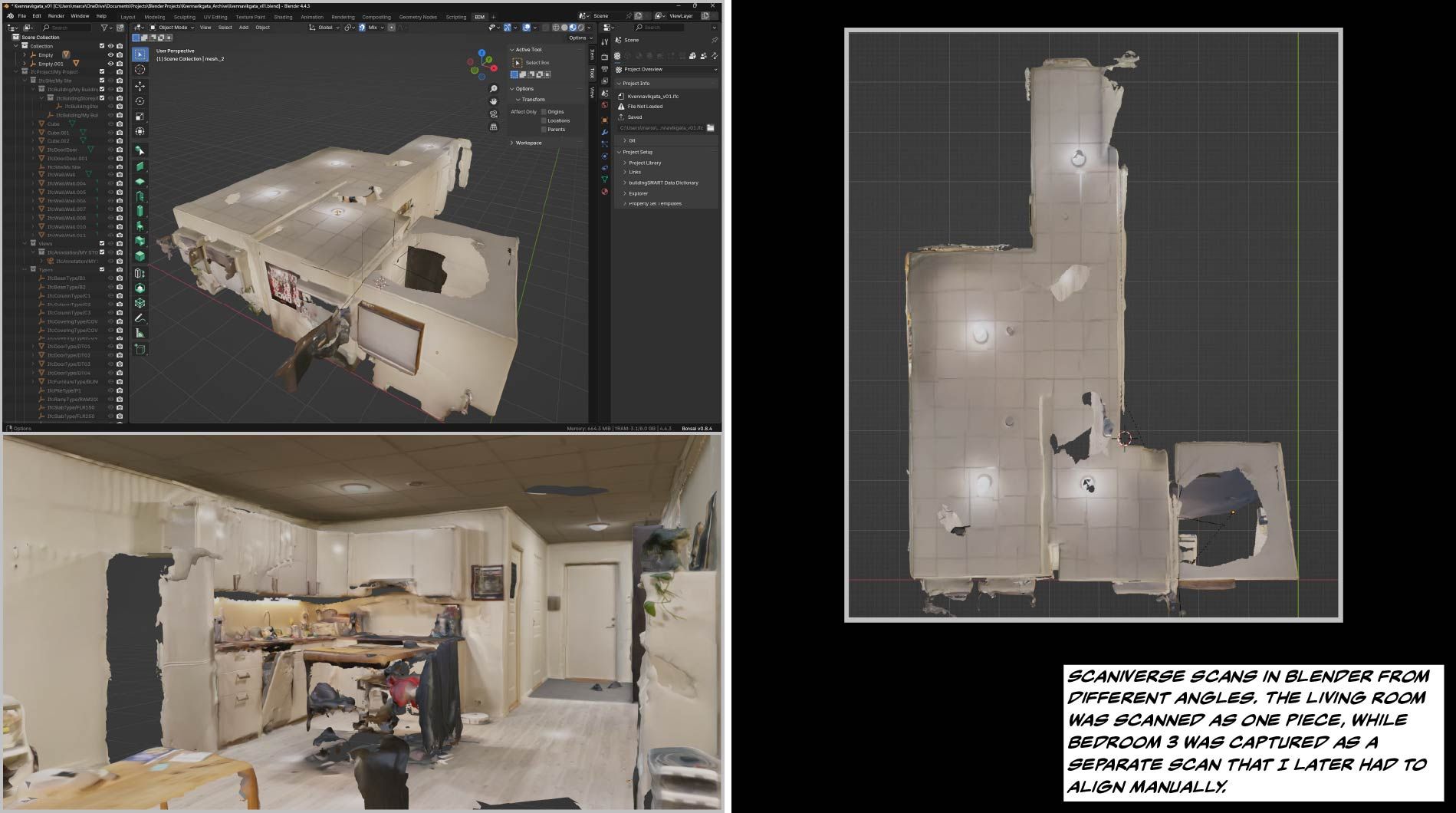 Scanniverse Blender imports and scan alignment