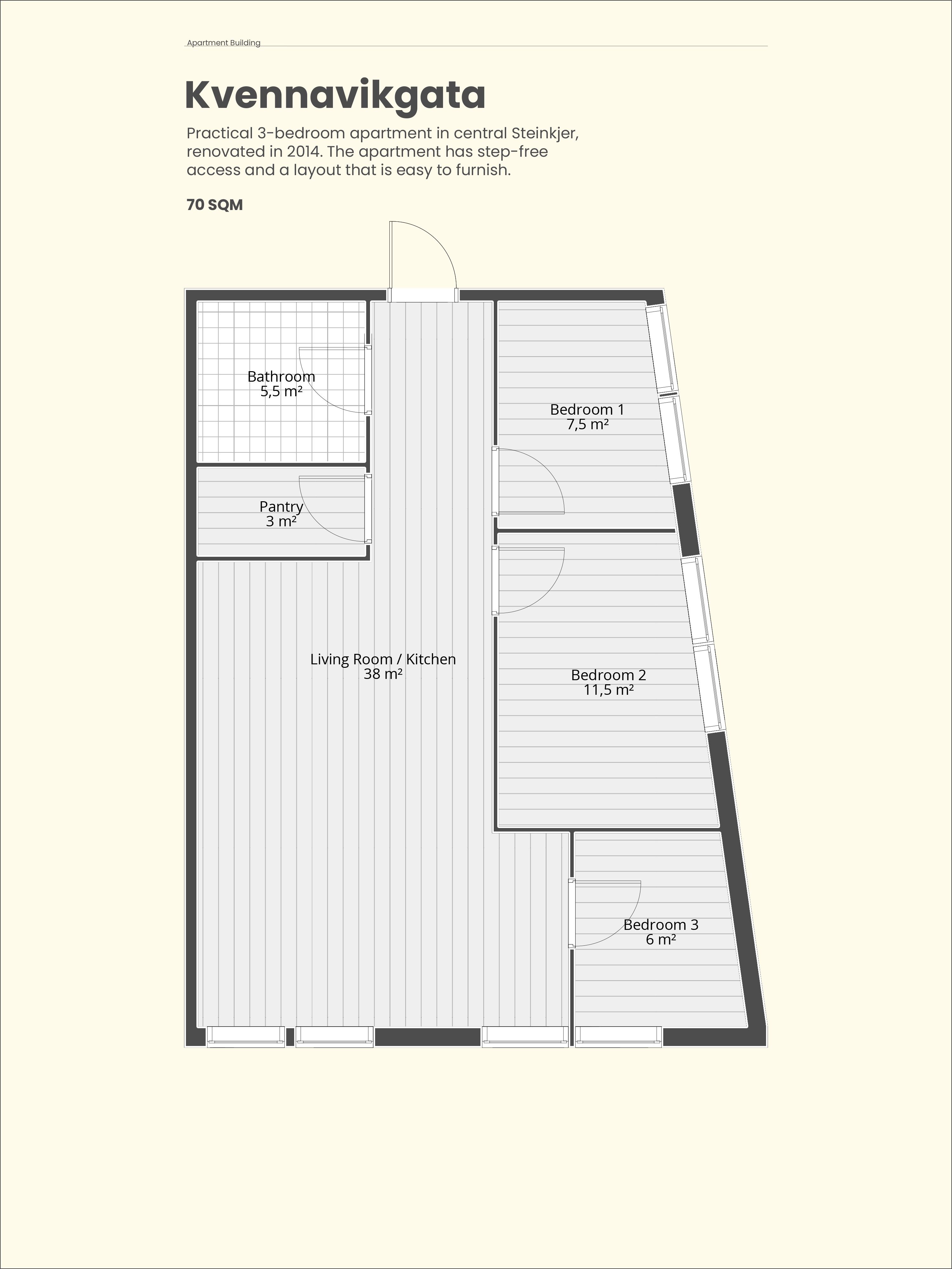 Architecture plan made in Illustrator, Photoshop